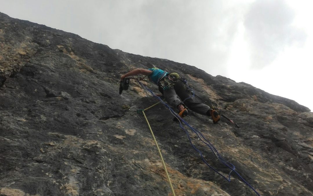 Flora Alpina a new climbing route in the Dolomites, at Passo San Pellegrino